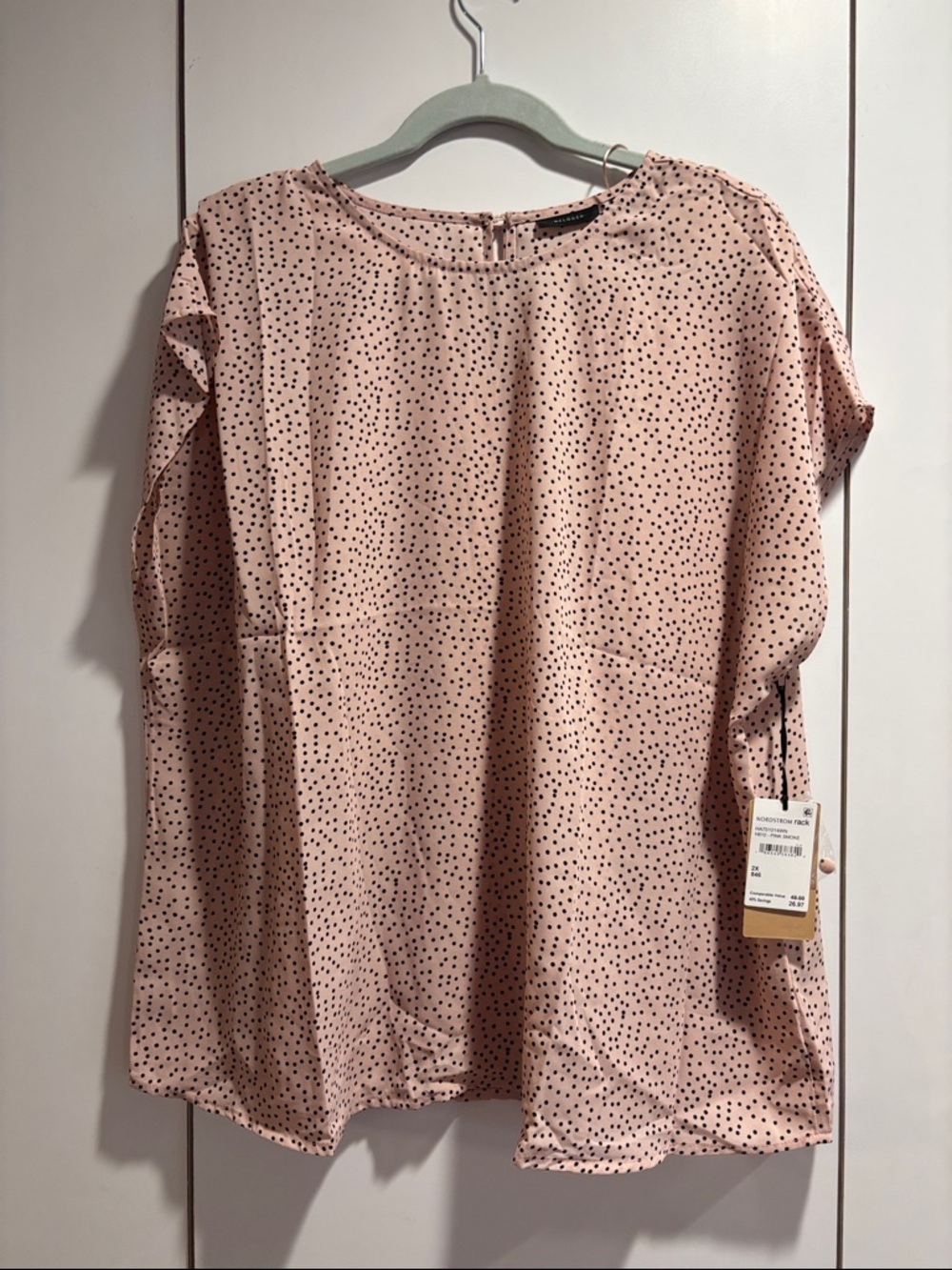 Halogen Pink Polka Dot Blouse